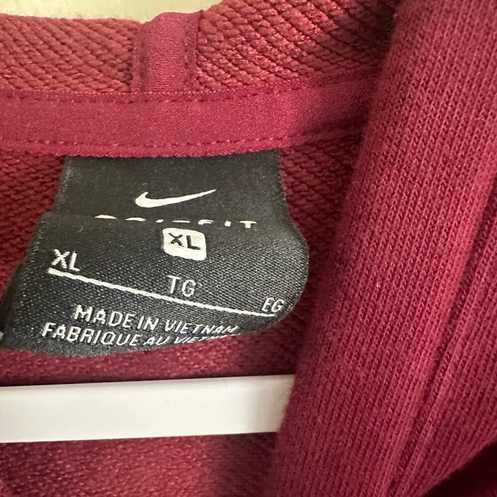 Nike Dri Fit Training Hooded Sweatshirt Women's XL Maroon Glitter Side Slit - Picture 3 of 8